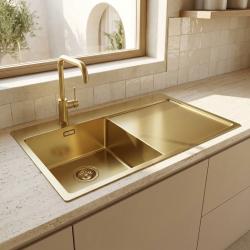pure-sink-exclusivo-small-gold-sink-with-drainer-78x52cm
